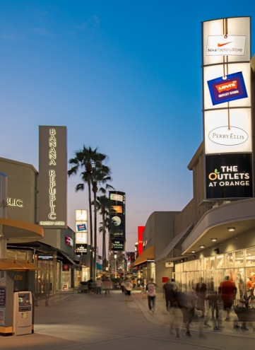 The Outlets at Orange - at night